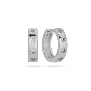Invisible Set Huggie Earrings Sterling Silver