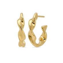 Load image into Gallery viewer, Twisted hoop Earrings 18ct Gold Plated Vermeil
